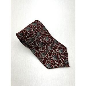 Claiborne Mens Tie Necktie Multicolor Floral 100% Silk Wide USA Vintage OS New